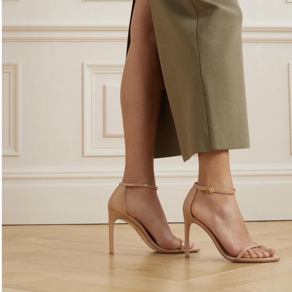 EUC Stuart Weitzman Nudistsong Heel Sandal in Nude